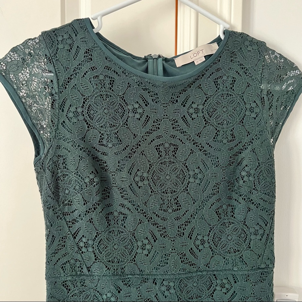 Loft Evergreen Lace Party Dress